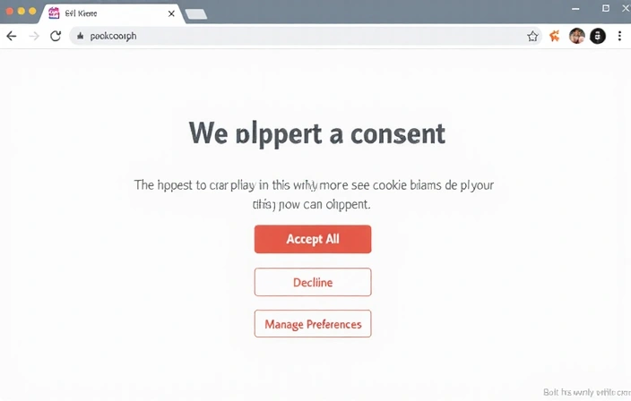 Illustration of a cookie consent banner with accept and decline options