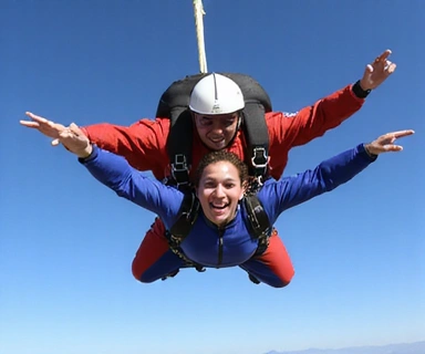AFF student in freefall with instructors