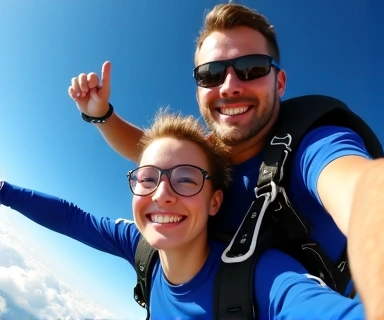 Tandem skydive with instructor and student