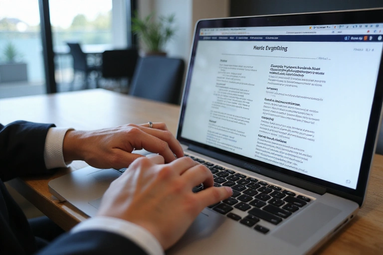 Person using a laptop to browse a website